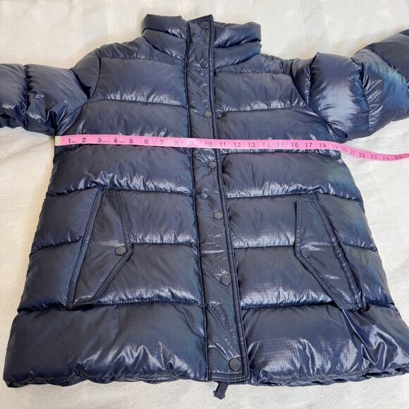 J.CREW Shiny Puffer Down Jacket Blue Size M - Picture 6 of 12